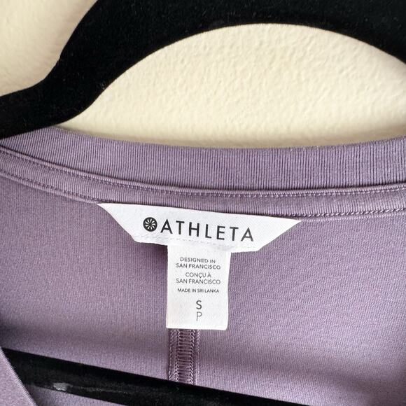 Athleta Purple Long Sleeve Center Ruche Scrunch Drawstring Shirt - Small - Picture 3 of 5